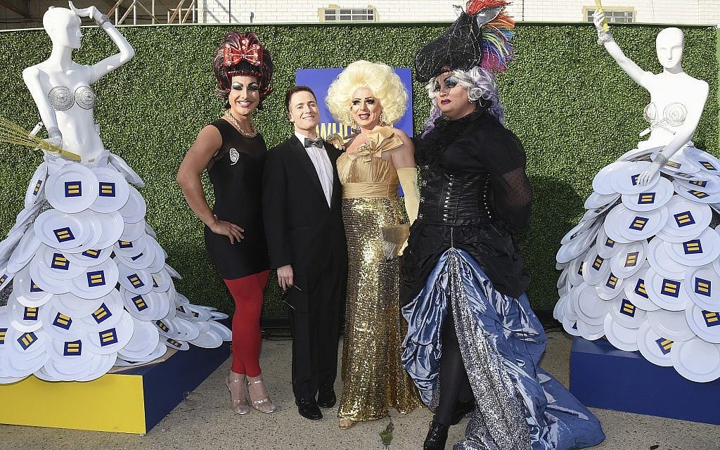 From left, Felicia Beefeater, Randy Rainbow, Tula, and Helluva Bottom Carter at the Human Rights Campaign's Chefs for Equality event at Dock5 at Union Market on Tuesday, September 19, 2017 in Washington. (Kevin Wolf/AP Images for Human Rights Campaign)