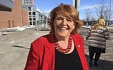 FILE - This March 17, 2018, file photo, shows Democratic US Sen. Heidi Heitkamp in Grand Forks, North Dakota (AP Photo/James MacPherson, File)