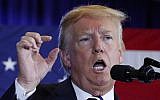 US President Donald Trump gestures while speaking at the Harris Conference Center in Charlotte, North Carolina, Friday, Aug. 31, 2018. (AP Photo/Pablo Martinez Monsivais)