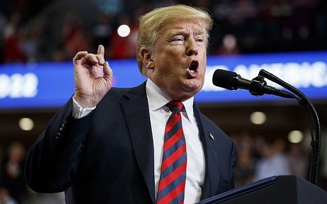US President Donald Trump speaks during a campaign rally, Sept. 21, 2018, in Springfield, Missouri. (AP Photo/Evan Vucci) US President Donald Trump speaks during a campaign rally, Sept. 21, 2018, in Springfield, Missouri. (AP Photo/Evan Vucci)