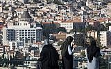 Arab Israeli women seen near the northern city of Nazareth on December 9, 2017 (Nati Shohat/Flash90)