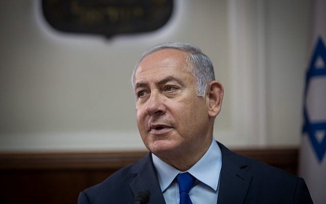 Prime Minister Benjamin Netanyahu at the Prime Minister's Office on September 17, 2018. (Hadas Parush/Flash90) Prime Minister Benjamin Netanyahu at the Prime Minister's Office on September 17, 2018. (Hadas Parush/Flash90)