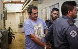 Spanish journalist Julio de la Guardia is brought to the Jerusalem Magistrate's Court under suspicion of involvement in a fatal hit-and-run collision in Jerusalem, on September 24, 2018. (Flash90)