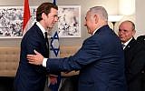 Prime Minister Benjamin Netanyahu meets with Austrian Chancellor Sebastian Kurz on September 26, 2018 in New York on the sidelines of the UN General Assembly (Avi Ohayun/GPO)
