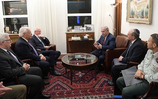 Prime Minister Benjamin Netanyahu meets with US Special Representative for Syrian Affairs James Jeffrey in Jerusalem on September 2, 2018 (Amos Ben-Gershom/GPO) Prime Minister Benjamin Netanyahu meets with US Special Representative for Syrian Affairs James Jeffrey in Jerusalem on September 2, 2018 (Amos Ben-Gershom/GPO)