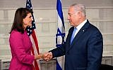 Prime Minister Benjamin Netanyahu meets then-US Ambassador to the UN Nikki Haley, September 28, 2018, in New York. (Avi Ohayon /GPO)