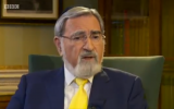 Former UK Chief Rabbi Jonathan Sacks in an interview with BBC on September 2, 2018. (Screenshot: Twitter)