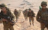 Paratroopers take part in an exercise simulating war with the Lebanon-based Hezbollah terrorist group in September 2018. (Israel Defense Forces)