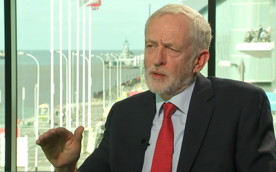UK Labour leader Jeremy Corbyn refuses to answer if he regrets working for Iran's Press TV, September 25, 2018 (Screenshot via Channel 4 News)