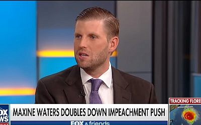 Eric Trump speaks to 'Fox and Friends' on September 12, 2018. (screen capture: YouTube)