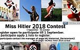 Entrants in a "Miss Hitler 2018" competition hosted on Russia's VKontakte social media network. (Screen capture via Hadashot news)