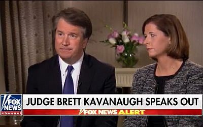 Supreme Court nominee Brett Kavanaugh (l) and his wife Ashley interviewed by Fox News on September 24, 2018. (Screen capture: YouTube)