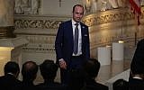 Stephen Miller arriving before the start of a news conference by US President Donald Trump and Japanese Prime Minister Shinzo Abe at Mar-a-Lago resort in West Palm Beach, Florida, April 18, 2018. (Joe Raedle/Getty Images)