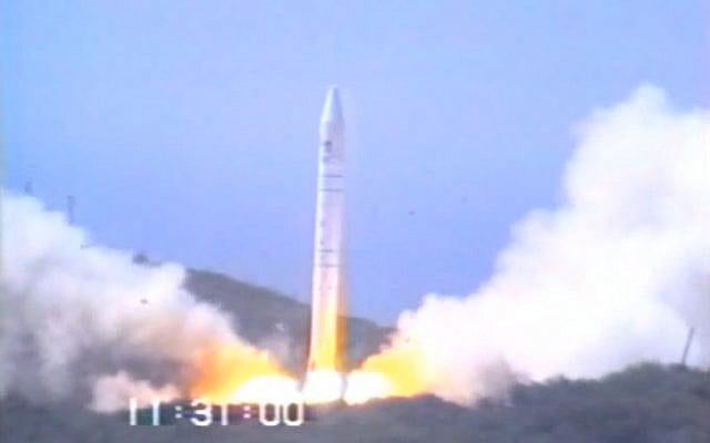 The Ofek 1 satellite, the first Israeli satellite, which was launched into orbit on September 19, 1988. (Screen capture: Defense Ministry) The Ofek 1 satellite, the first Israeli satellite, which was launched into orbit on September 19, 1988. (Screen capture: Defense Ministry)