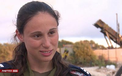 Captain Or Naaman, who commanded the team that shot down a Syrian plane, in an interview broadcast on September 17, 2018. (Screen capture: Hadashot news)