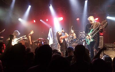 US rock supergroup 'Sons of Apollo' plays in Tel Aviv on September 26, 2018. (David Sedley/Times of Israel)