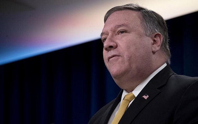 US Secretary of State Mike Pompeo speaks during a press briefing at the US Department of State in Washington, DC, on October 3, 2018. (AFP/Jim Watson) US Secretary of State Mike Pompeo speaks during a press briefing at the US Department of State in Washington, DC, on October 3, 2018. (AFP/Jim Watson)