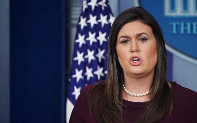 White House Press Secretary Sarah Sanders speaks during a briefing at the White House on October 3, 2018. (AFP Photo/Mandel Ngan)