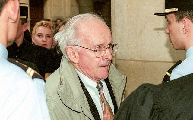 French revisionist writer Robert Faurisson arrives at Paris Courthouse to testify in the Roger Garaudy trial, February 27, 1998.(MICHEL GANGNE/AFP) French revisionist writer Robert Faurisson arrives at Paris Courthouse to testify in the Roger Garaudy trial, February 27, 1998.(MICHEL GANGNE/AFP)