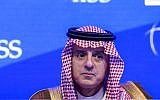 Saudi Arabia's Foreign Minister Adel Al-Jubeir addresses the 14th International Institute for Strategic Studies (IISS) Manama Dialogue in the Bahraini capital Manama on October 27, 2018. (Stringer/AFP)