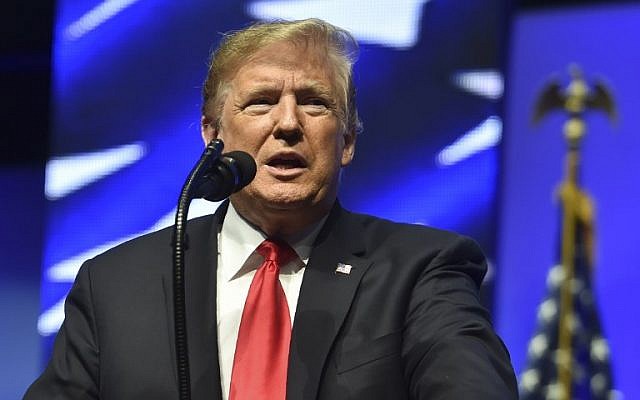 US President Donald Trump speaks at the Future Farmers of America convention on October 27, 2018 in Indianapolis, Indiana. (Nicholas Kamm / AFP) US President Donald Trump speaks at the Future Farmers of America convention on October 27, 2018 in Indianapolis, Indiana. (Nicholas Kamm / AFP)