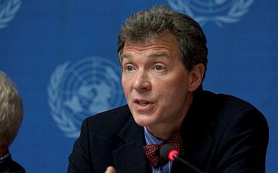 Peter Mulrean participating in a UN conference in Geneva on October 1, 2012. (US Mission Geneva)