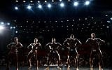 Contestants participate in the final round during the National Amateur Body Builders' Association competition in Tel Aviv, Israel, October 18, 2018. (Oded Balilty/AP)