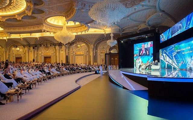 Saudi Crown Prince Mohammed bin Salman and the others attend the opening ceremony of Future Investment Initiative Conference in Riyadh, Saudi Arabia, October 24, 2017. (Saudi Press Agency via AP) Saudi Crown Prince Mohammed bin Salman and the others attend the opening ceremony of Future Investment Initiative Conference in Riyadh, Saudi Arabia, October 24, 2017. (Saudi Press Agency via AP)
