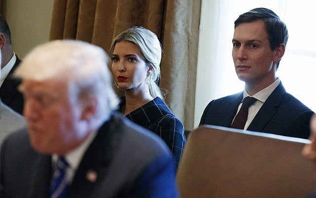 Ivanka Trump and White House senior adviser Jared Kushner listen as US President Donald Trump speaks during a cabinet meeting at the White House on November 20, 2017. (AP Photo/Evan Vucci) Ivanka Trump and White House senior adviser Jared Kushner listen as US President Donald Trump speaks during a cabinet meeting at the White House on November 20, 2017. (AP Photo/Evan Vucci)