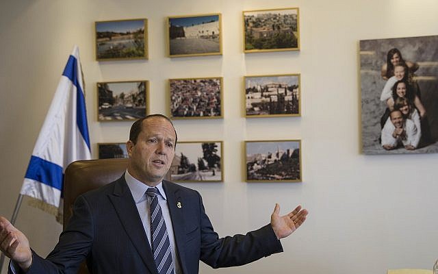 Jerusalem Mayor Nir Barkat speaks during an interview with The Associated Press in Jerusalem, February 27, 2018. (AP Photo/Tsafrir Abayov) Jerusalem Mayor Nir Barkat speaks during an interview with The Associated Press in Jerusalem, February 27, 2018. (AP Photo/Tsafrir Abayov)