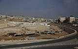 This September 30, 2018 photo shows a general view of the area near the West Bank town of Abu Dis and al-Eizariya to which the Bedouin villagers of Khan al-Ahmar are slated to be evacuated. (AP Photo/Majdi Mohammed)