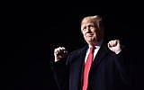 US President Donald Trump at a rally at Central Wisconsin Airport in Mosinee, Wisconsin, on October 24, 2018. (AP Photo/Susan Walsh)