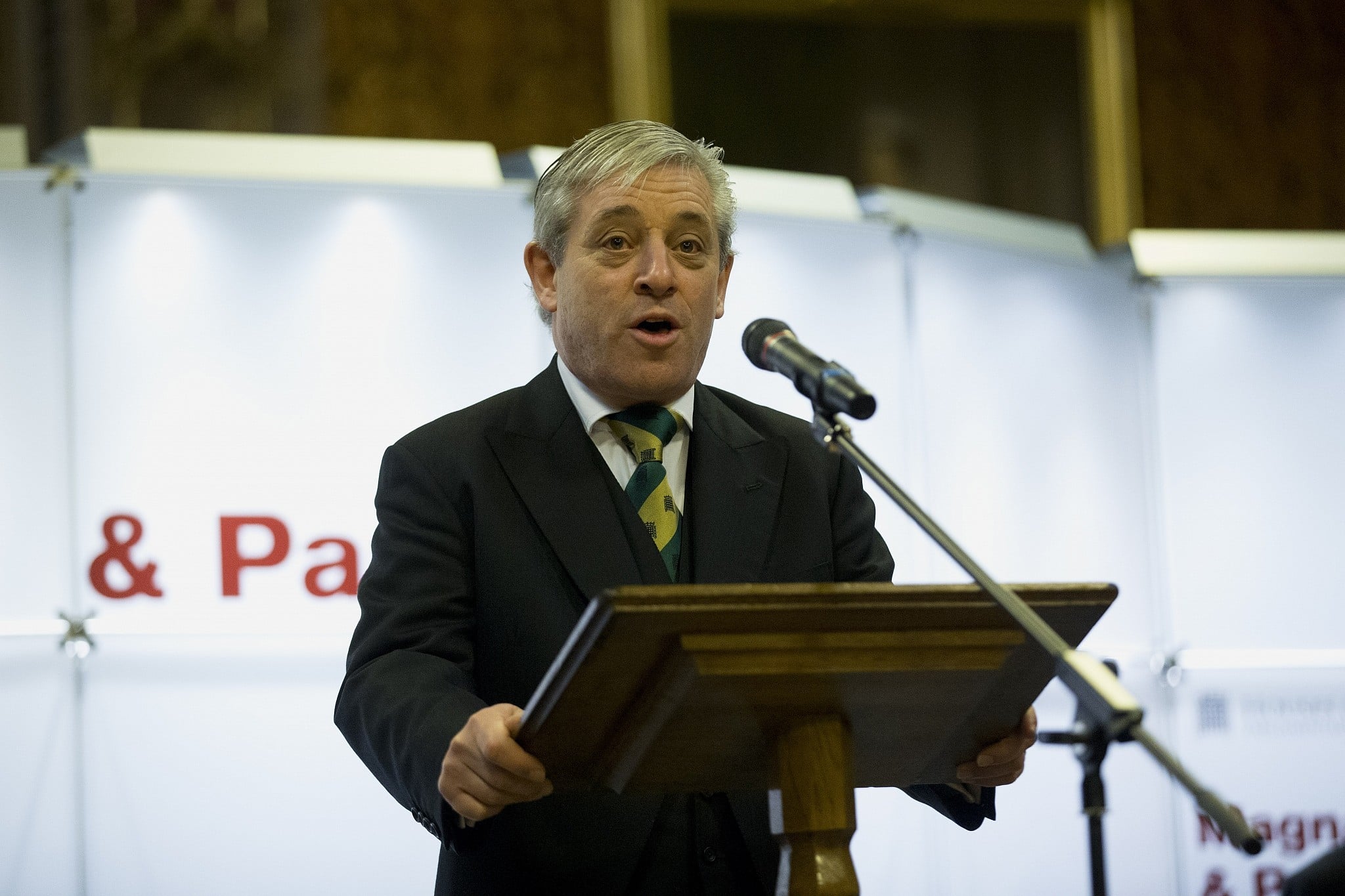 John Bercow, the Speaker of the House of Commons, makes an address at the Houses of Parliament in London, Thursday, February 5, 2015. (AP Photo/Matt Dunham, Pool) John Bercow, the Speaker of the House of Commons, makes an address at the Houses of Parliament in London, Thursday, February 5, 2015. (AP Photo/Matt Dunham, Pool)