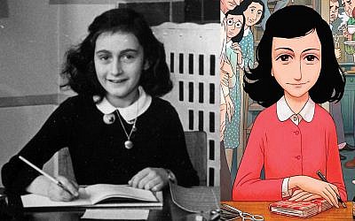 Illustrative: Anne Frank in a photograph at her grammar school in Amsterdam, and a similar image in 'Anne Frank's Diary: The Graphic Adaptation,' published in English in 2018 (courtesy: Anne Frank Fonds)