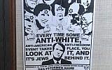 This poster hung on several college campuses and Iowa organizations blames Jews for sexual assault allegations against Supreme Court Justice Brett Kavanaugh. (StandWithUs via JTA)