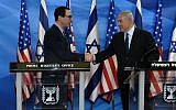 US Treasury Secretary Steve Mnuchin meets with Prime Minister Benjamin Netanyahu in Jerusalem, October 21, 2018 ( Matty Stern/US Embassy Jerusalem)