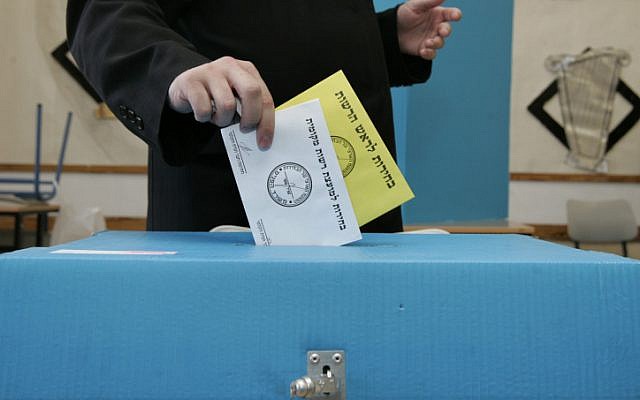 Man voting in the town of Beit Shemesh. (Nati Shohat/Flash 90) Man voting in the town of Beit Shemesh. (Nati Shohat/Flash 90)