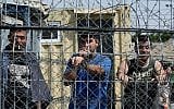 Illustrative: Palestinian security prisoners in Ofer Prison, north of Jerusalem, August 20, 2008. (Moshe Shai/Flash90/File)