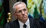 Supreme Court judge David Mintz attends a ceremony in Jerusalem, on June 13, 2017. (Yonatan Sindel/Flash90)
