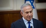 Prime Minister Benjamin Netanyahu leads the Ministers' Committee meeting regarding the promotion and integration of Israeli citizens of Ethiopian descent, at the Prime Minister's Office in Jerusalem, on September 17, 2018. (Hadas Parush/Flash90)