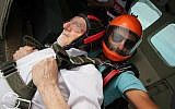 Walter Bingham prepares to skydive over northern Israel. (via UK Jewish News)