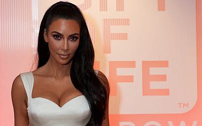 Kim Kardashian being honored by the Gift of Life marrow registry in Los Angeles, Oct. 29, 2018. (Kara Frans Photography via JTA)