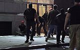 Screen capture from video of a street brawl allegedly involving members of the Proud Boys right-wing club, on a street in Manhattan, New York, October 12, 2018. (YouTube)