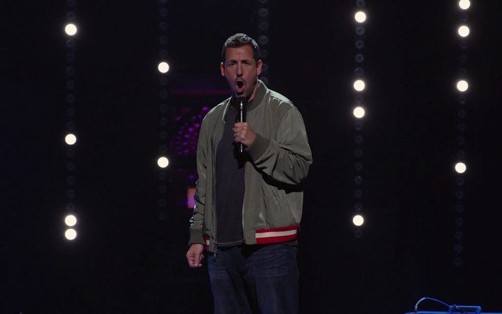 Screenshot from Adam Sandler's new Netflix special, '100% Fresh.' (Netflix)