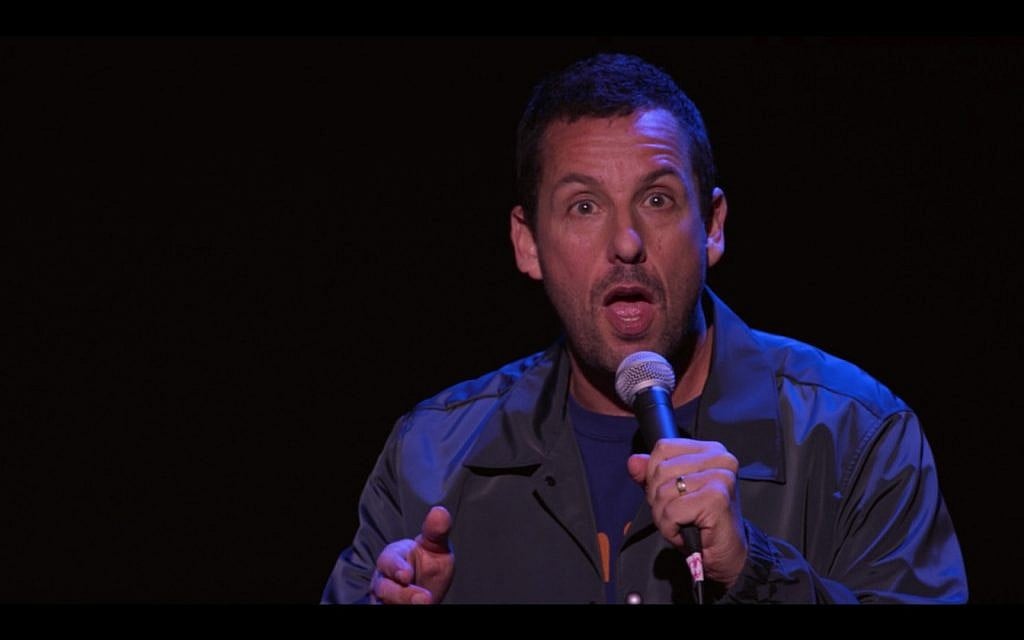 Screenshot from Adam Sandler's new Netflix special, '100% Fresh.' (Netflix)