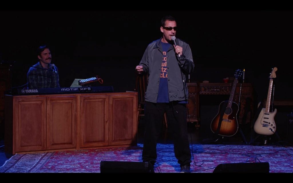 Screenshot from Adam Sandler's new Netflix special, '100% Fresh.' (Netflix)