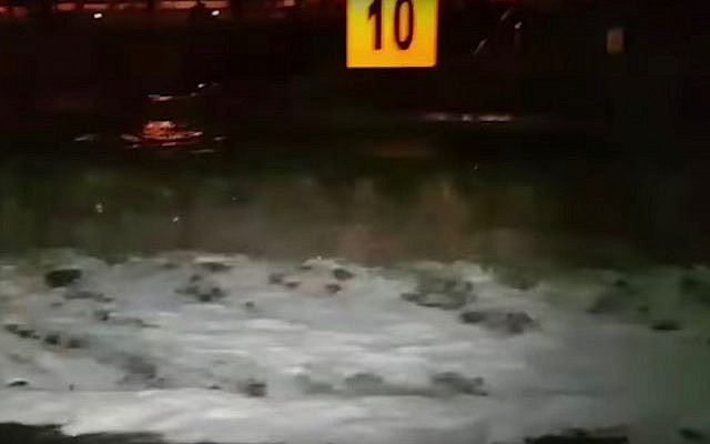 Flooding at the airport in Israel's southernmost city of Eilat is seen on October 20, 2018. (Screen capture: YouTube) Flooding at the airport in Israel's southernmost city of Eilat is seen on October 20, 2018. (Screen capture: YouTube)