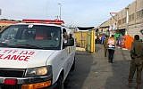 Medics and security forces arrive at the scene of a shooting attack in the Barkan Industrial Park in the northern West Bank on October 7, 2018. (Magen David Adom)