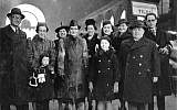 A Jewish family reunited in Budapest in 1943 following the arrival there of family members from Holland. (Courtesy of Willy Lindwer/via JTA)
