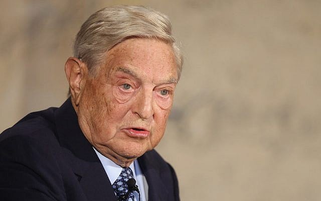 George Soros speaking in Berlin, September 10, 2012. (Sean Gallup/Getty Images via JTA)